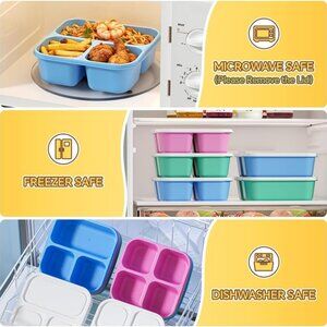 2/$10 Bento Container Set, Reusable Compartment Meal Prep Snack Containers